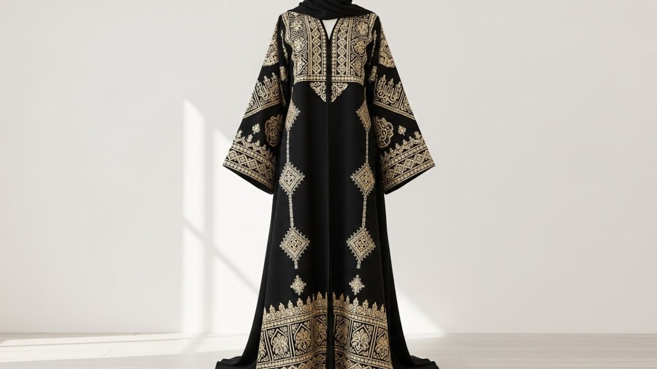 Black Embroidered Abaya