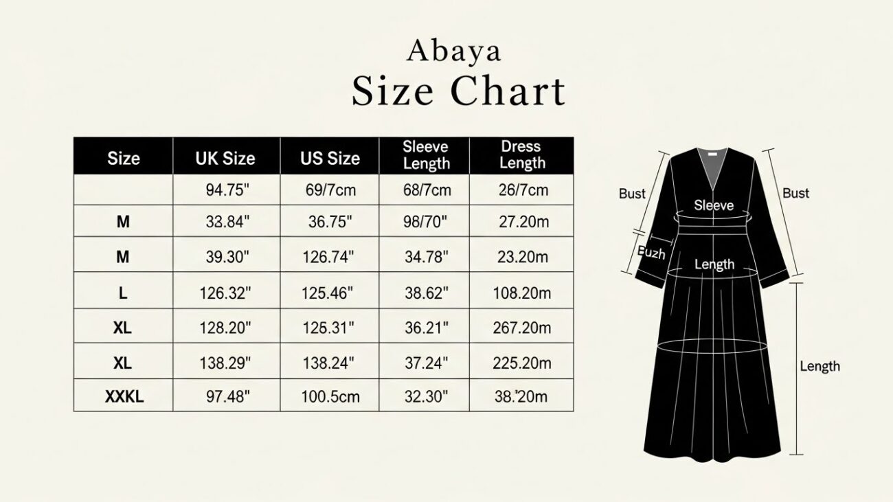 Abaya Size Chart