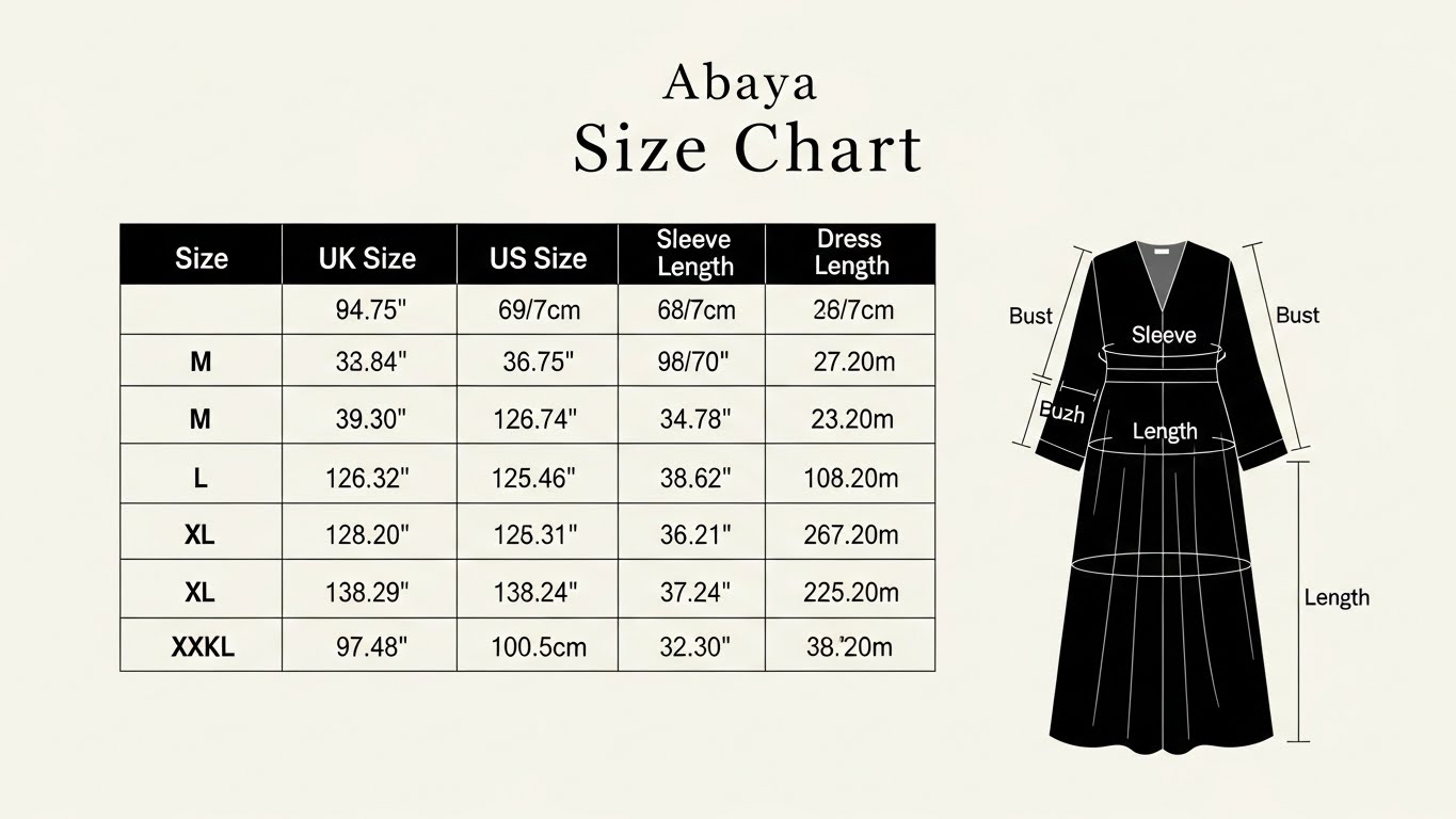Abaya Size Chart
